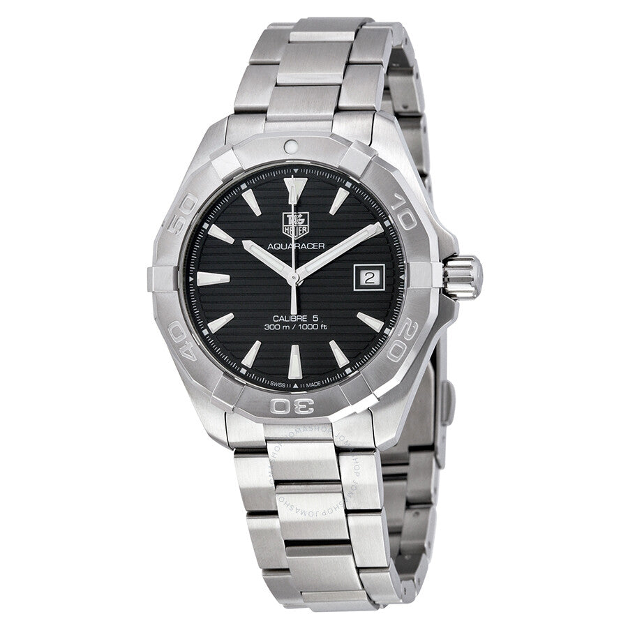 Tag Heuer Aquaracer Automatic Black Dial Silver Steel Strap Watch for Men - WAY2110.BA0928