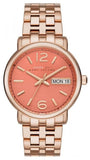 Marc Jacobs Fergus Orange Dial Rose Gold Steel Strap Watch for Women - MBM8648