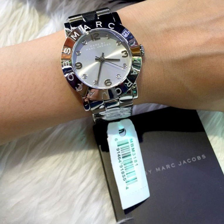 Marc Jacobs Amy Silver Dial Silver Steel Strap Watch for Women - MBM3181