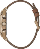 Guess Analog Multifunction White Dial Brown Leather Strap Watch for Men - GW0262G3