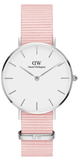 Daniel Wellington Classic Petite Rosewater White Dial Pink NATO Strap Watch For Women - DW001000318
