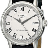 Tissot Carson Powermatic 80 White Dial Black Leather Strap Watch For Men - T085.407.16.013.00