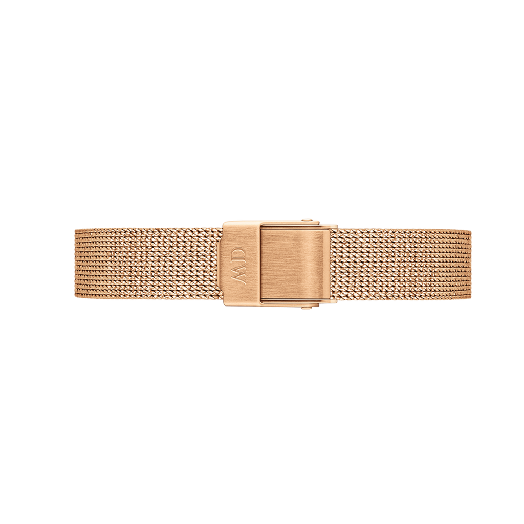 Daniel Wellington Quadro Melrose Green Dial Rose Gold Mesh Strap Watch For Women - DW00100437