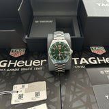 Tag Heuer Formula 1 Quartz Green Dial Silver Steel Strap Watch for Men - WAZ1017.BA0842