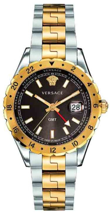 Versace Hellenyium Quartz Brown Dial Two Tone Steel Strap Watch For Men - V11040015