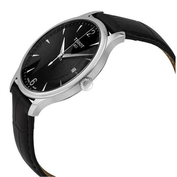 Tissot T Classic Tradition Black Dial Black Leather Strap Watch For Men - T063.610.16.057.00