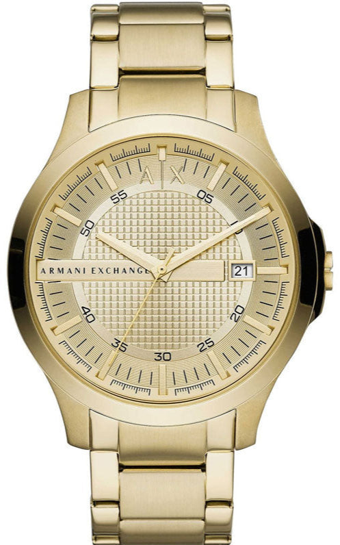 Armani Exchange Hampton Chronograph Gold Dial Gold Steel Strap Watch For Men - AX2415