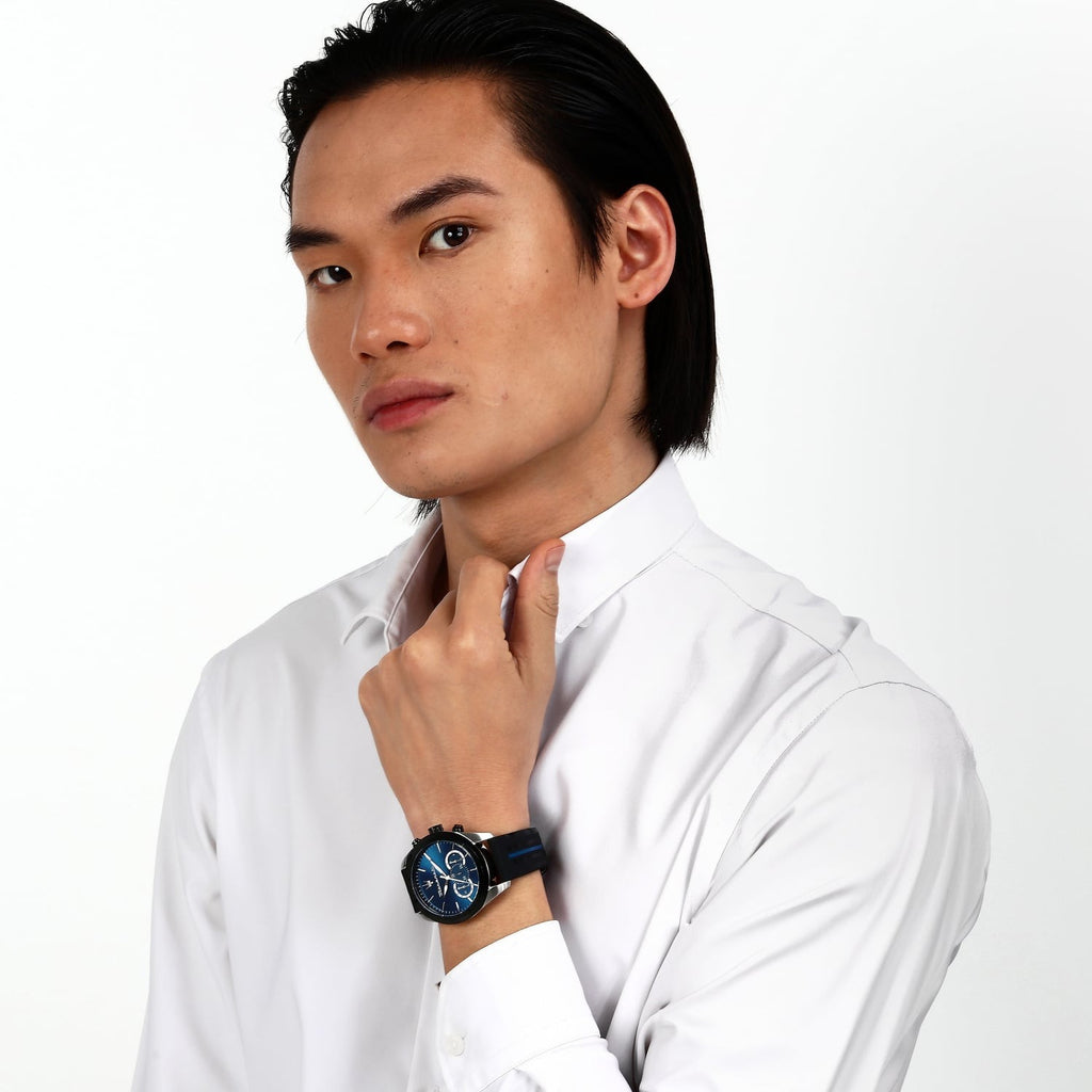 Maserati Traguardo Chronograph Green Dial Black Silicone Strap Watch For Men - R8871612043