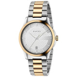 Gucci G Timeless Quartz Silver Dial Two Tone Steel Strap Watch For Men - YA126450