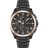Hugo Boss Grandmaster Black Dial Black Steel Strap Watch for Men  - 1513885