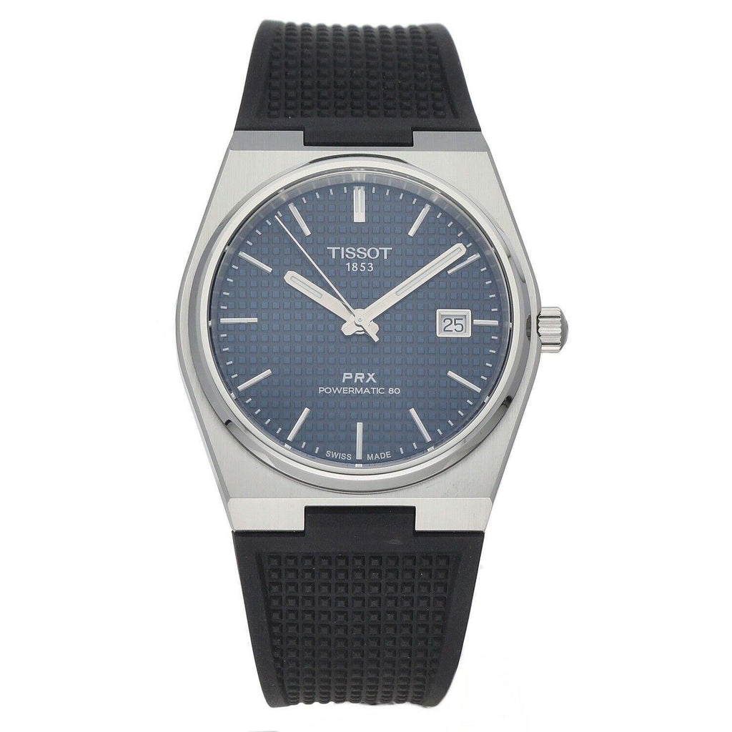 Tissot PRX Powermatic 80 Blue Dial Black Rubber Strap Watch for Men - T137.407.17.041.00