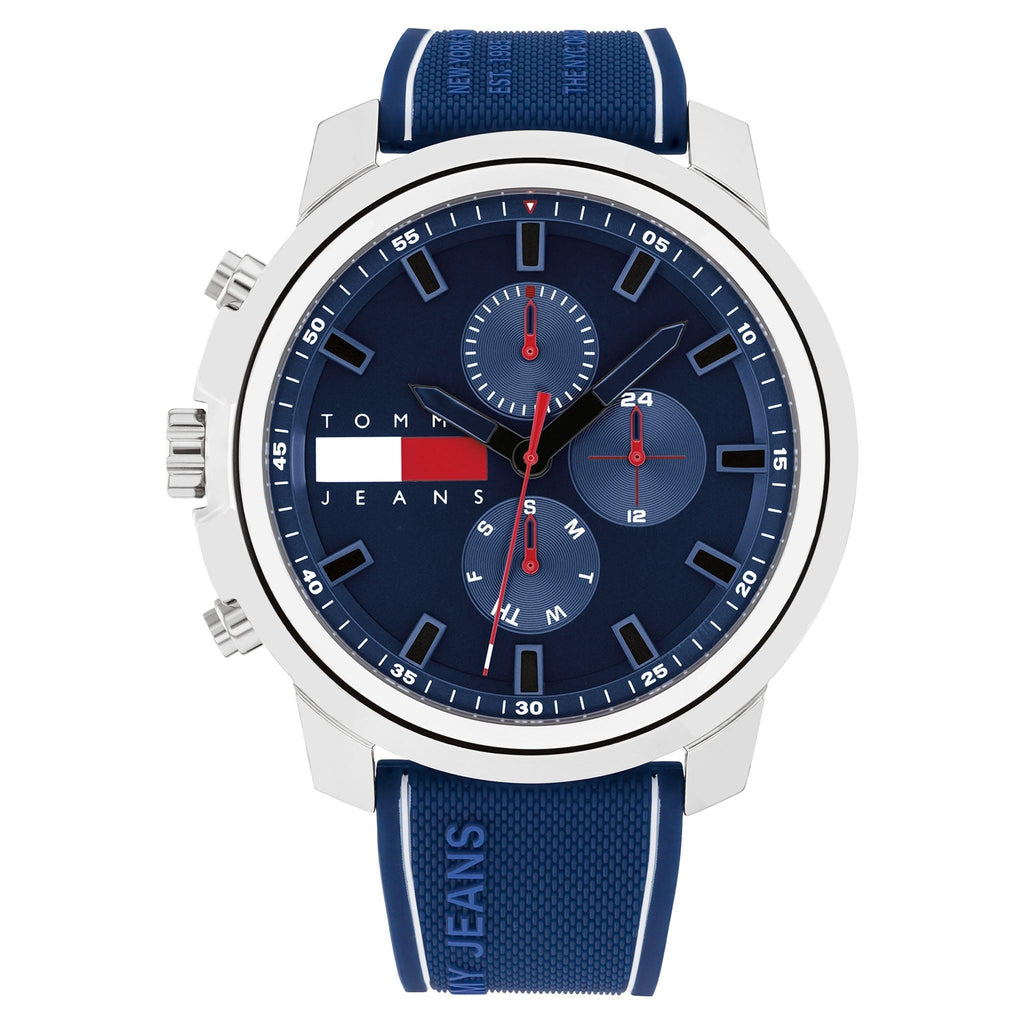 Tommy Hilfiger Wynwood Chronograph Blue Dial Blue Silicon Strap Watch For Men - 1710582