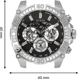 Guess Trophy Multifunction Black Dial Black Rubber Strap Watch for Men - GW0333G1