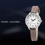 Marc Jacobs Betty White Dial Brown Leather Strap Watch for Women - MJ1480