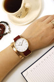 Daniel Wellington Classic Roselyn White Dial Maroon Nylon Strap Watch For Women - DW00100267