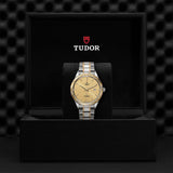 Tudor Style Automatic Diamonds Gold Dial Two Tone Steel Strap Watch for Men - M12713-0007