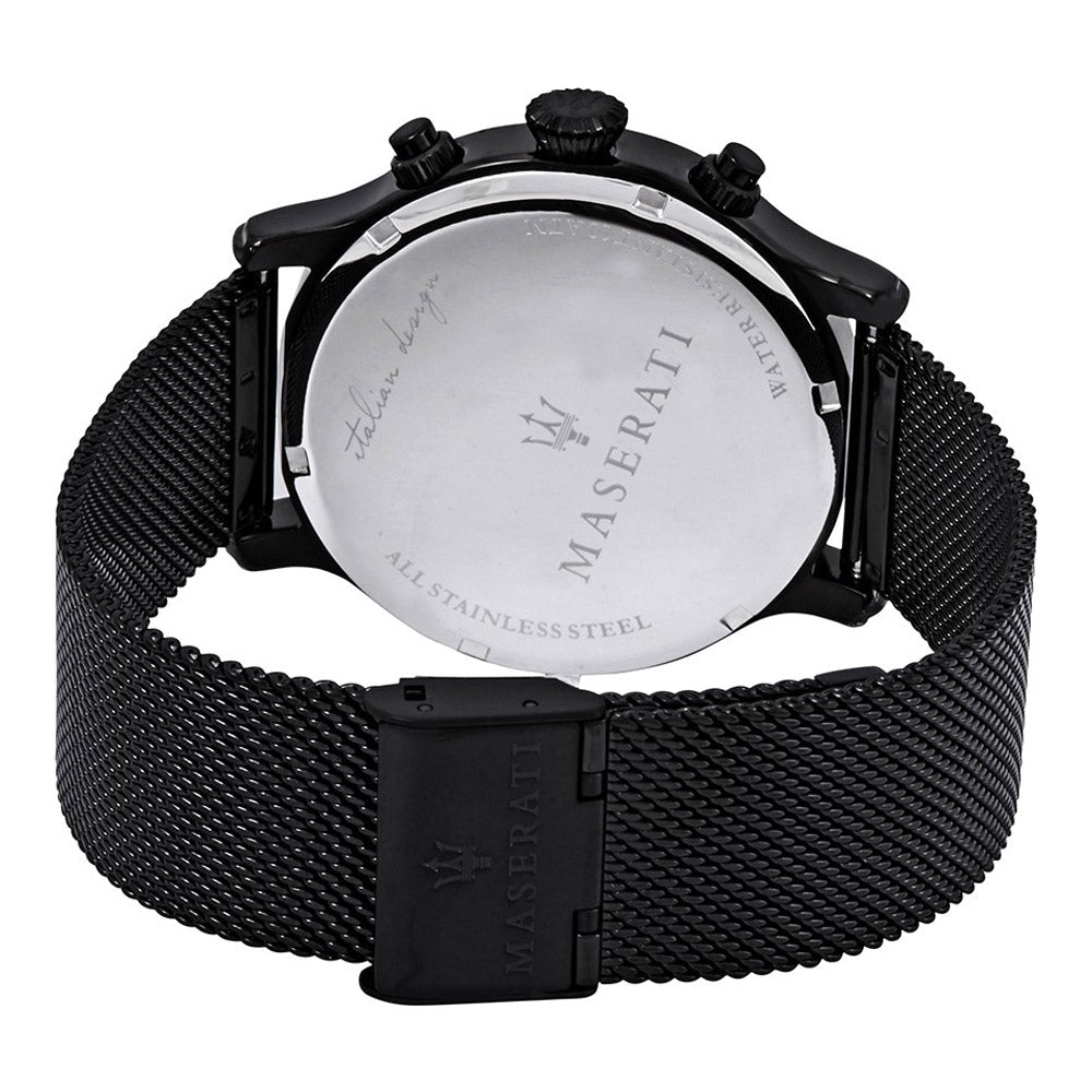 Maserati Epoca Chronograph Black Dial Black Mesh Strap Watch For Men - R8873618013