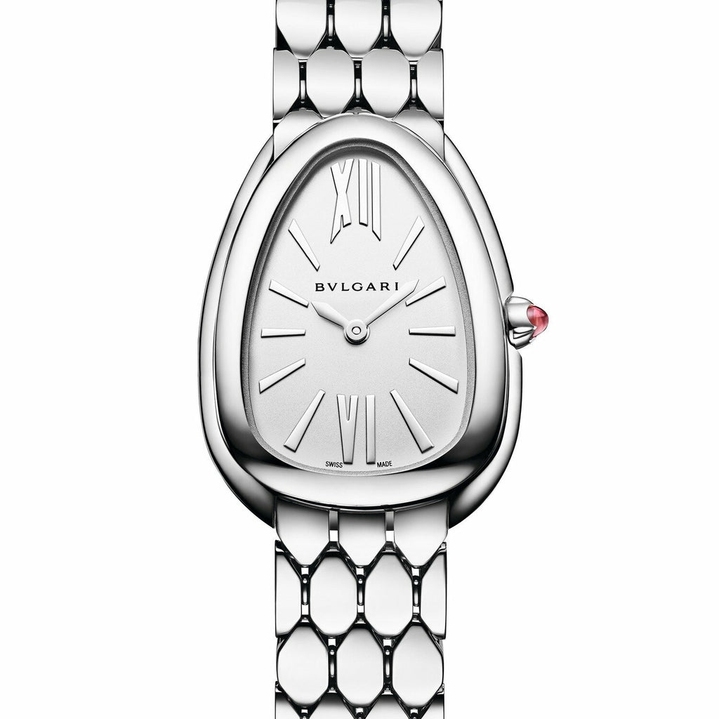 Bvlgari Serpenti Seduttori Quartz White Dial Silver Steel Strap Watch for Women - SERPENTI103141