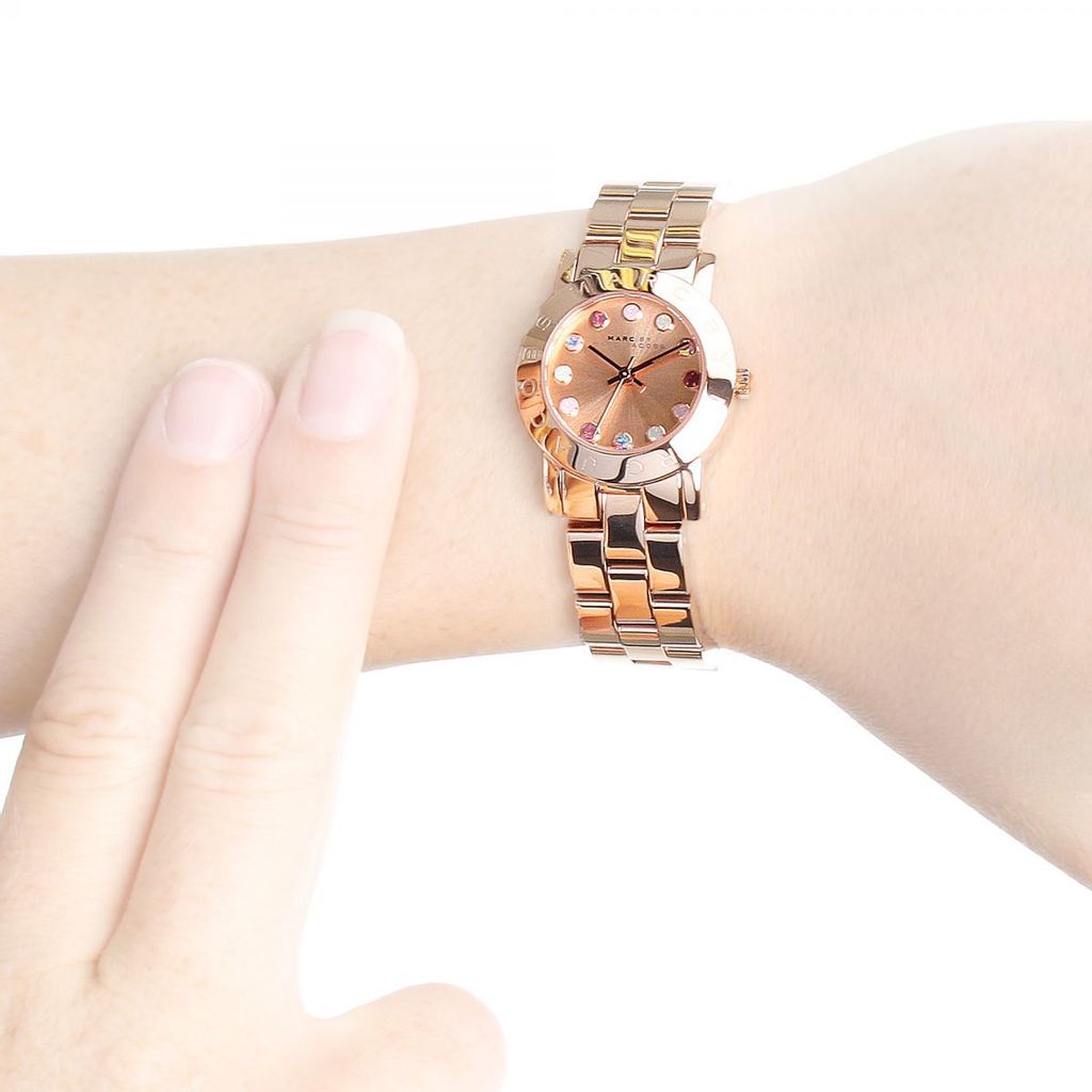 Marc Jacobs Amy Rose Gold Dial Rose Gold Steel Strap Watch for Women - MBM3219