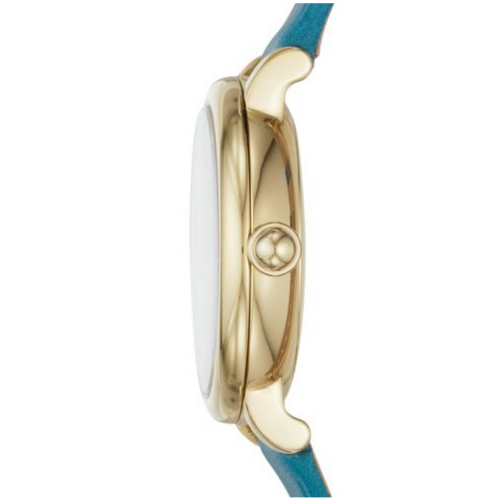 Marc Jacobs Roxy Silver Dial Green Leather Strap Watch for Women - MJ1633