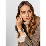 Calvin Klein Full Moon White Dial White Leather Strap Watch for Women - K8Y236L6