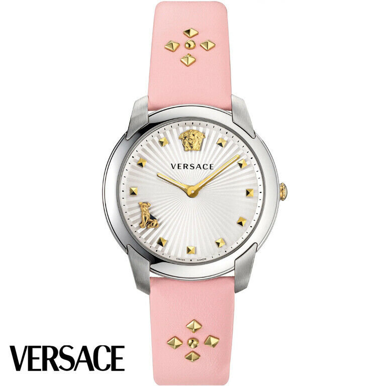 Versace Audrey Quartz White Dial Pink Leather Strap Watch for Women - VELR00119