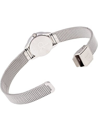 Calvin Klein Minimal Grey Dial Silver Mesh Bracelet Watch for Women - K3M53154