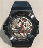 Maserati Automatic Skeleton Black Dial Black Leather Strap Watch For Men - R8821108021