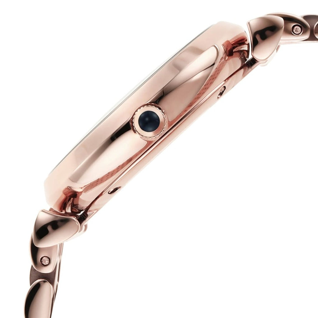 Emporio Armani Gianni T-Bar Quartz Crystals Black Dial Gold Steel Strap Watch For Women - AR11423