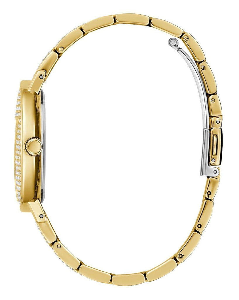 Guess Trend Diamonds Gold Dial Gold Steel Strap Watch for Women - GW0512L2