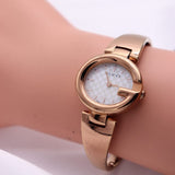 Gucci Guccisima Quartz Mother of Pearl White Dial Rose Gold Steel Strap Watch for Women - YA134512