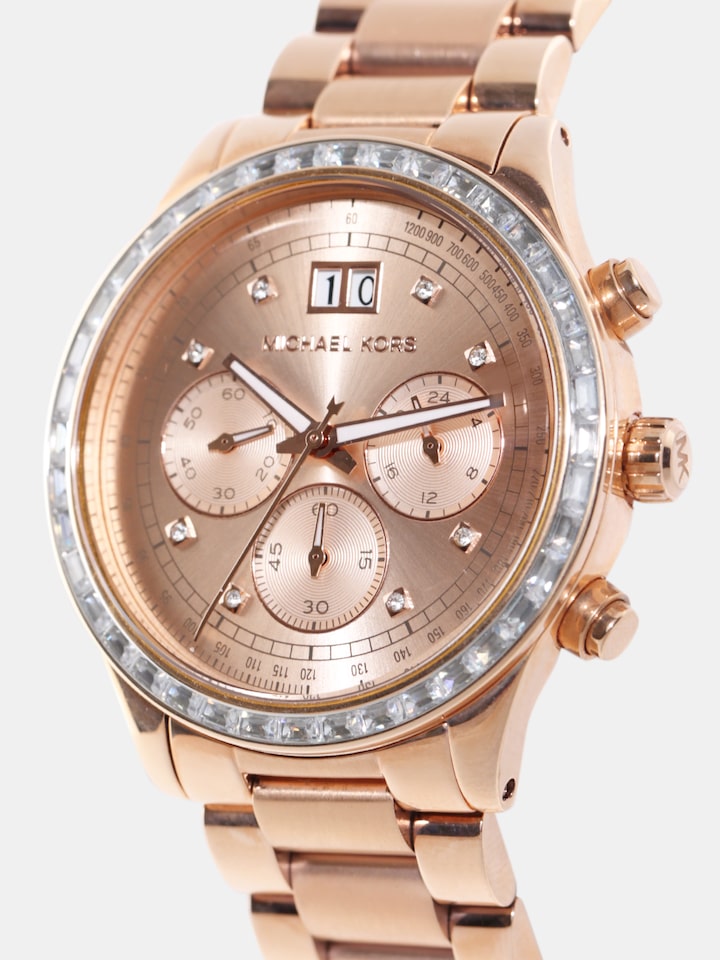 Michael Kors Brinkley Rose Gold Dial Rose Gold Steel Strap Watch for Women - MK6204