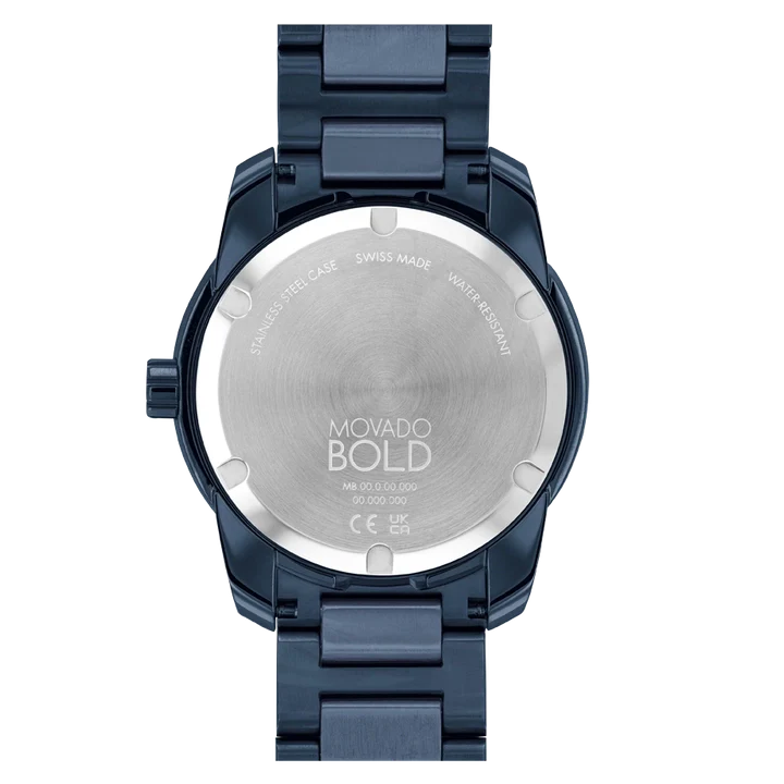 Movado Bold Verso Blue Dial Blue Steel Strap Watch for Men - 3600862