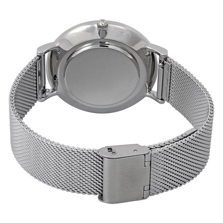 Emporio Armani Gianni T Bar Mother of Pearl Dial Silver Steel Strap Watch For Women - AR1955