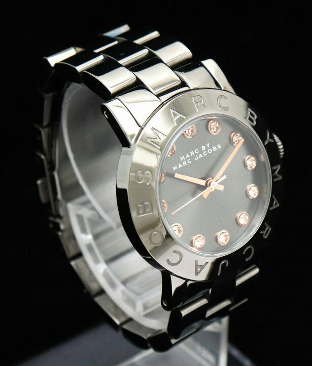 Marc Jacobs Rock Crystal Grey Dial Grey Steel Strap Watch for Women - MBM8596