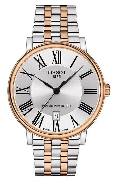 Tissot Carson Premium Powermatic 80 Silver Dial Two Tone Steel Strap Watch For Men - T122.407.22.033.00