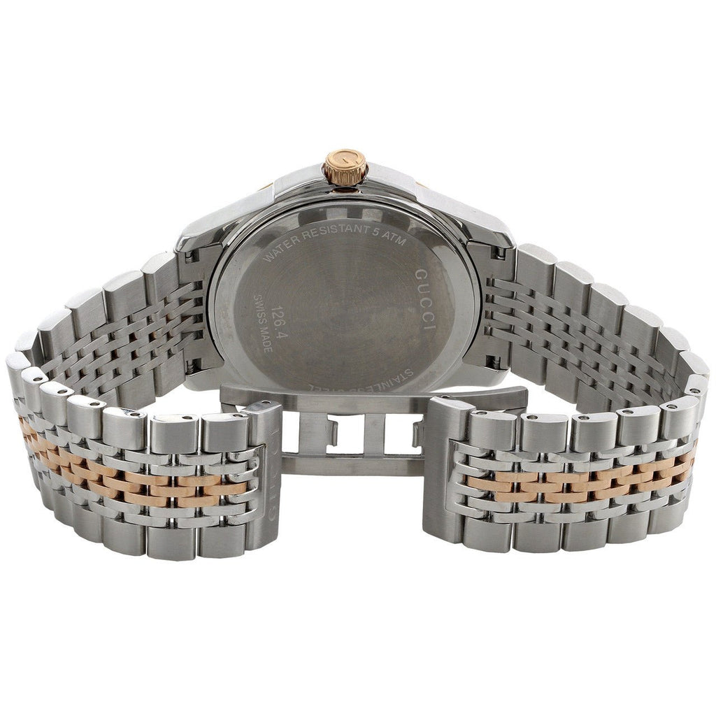 Gucci G Timeless Black Dial Two Tone Steel Strap Watch For Women - YA126512