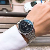 Tissot T Classic Luxury Powermatic 80 Black Dial Silver Steel Strap Watch For Men - T086.408.11.056.00