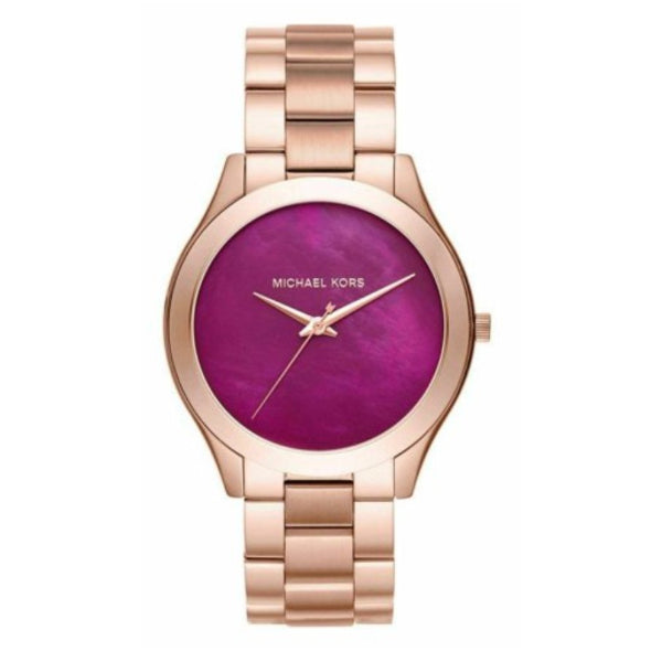 Michael Kors Runway Pink Dial Rose Gold Steel Strap Watch for Women - MK3550