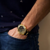 Guess Frontier Crystals Black Dial Black Silicone Strap Watch For Men - W1132G1