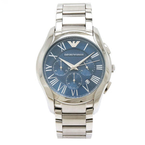 Emporio Armani Chronograph Quartz Blue Dial Silver Steel Strap Watch For Men - AR11082