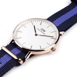 Daniel Wellington Classic Swansea White Dial Two Tone Nylon Strap Watch For Women - 0504DW
