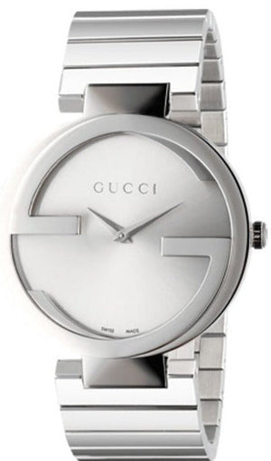 Gucci G Interlocking Silver Dial Silver Steel Strap Watch For Women - YA133308