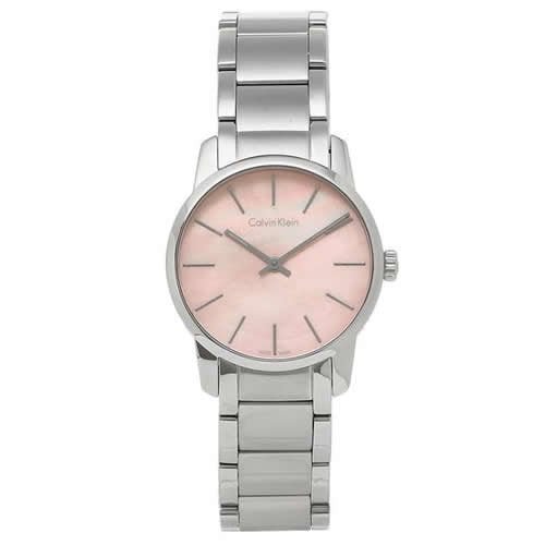 Calvin Klein City Pink Mother of Pearl Dial Stainless Steel Strap Watch For Women - K2G2314E