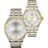 Tissot Chemin Des Tourelles Powermatic 80 Lady Mother of Pearl White Dial Two Tone Steel Strap Watch For Women - T099.207.22.118.00