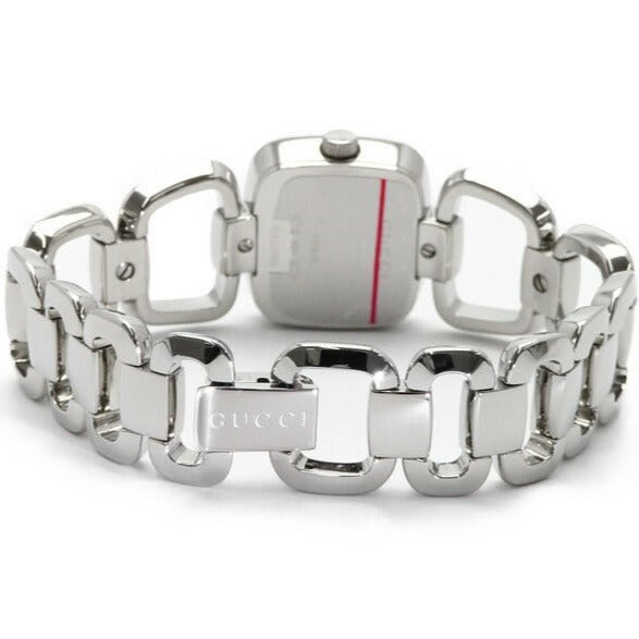 Gucci G Diamonds Black Dial Silver Steel Strap Watch For Women - YA125509