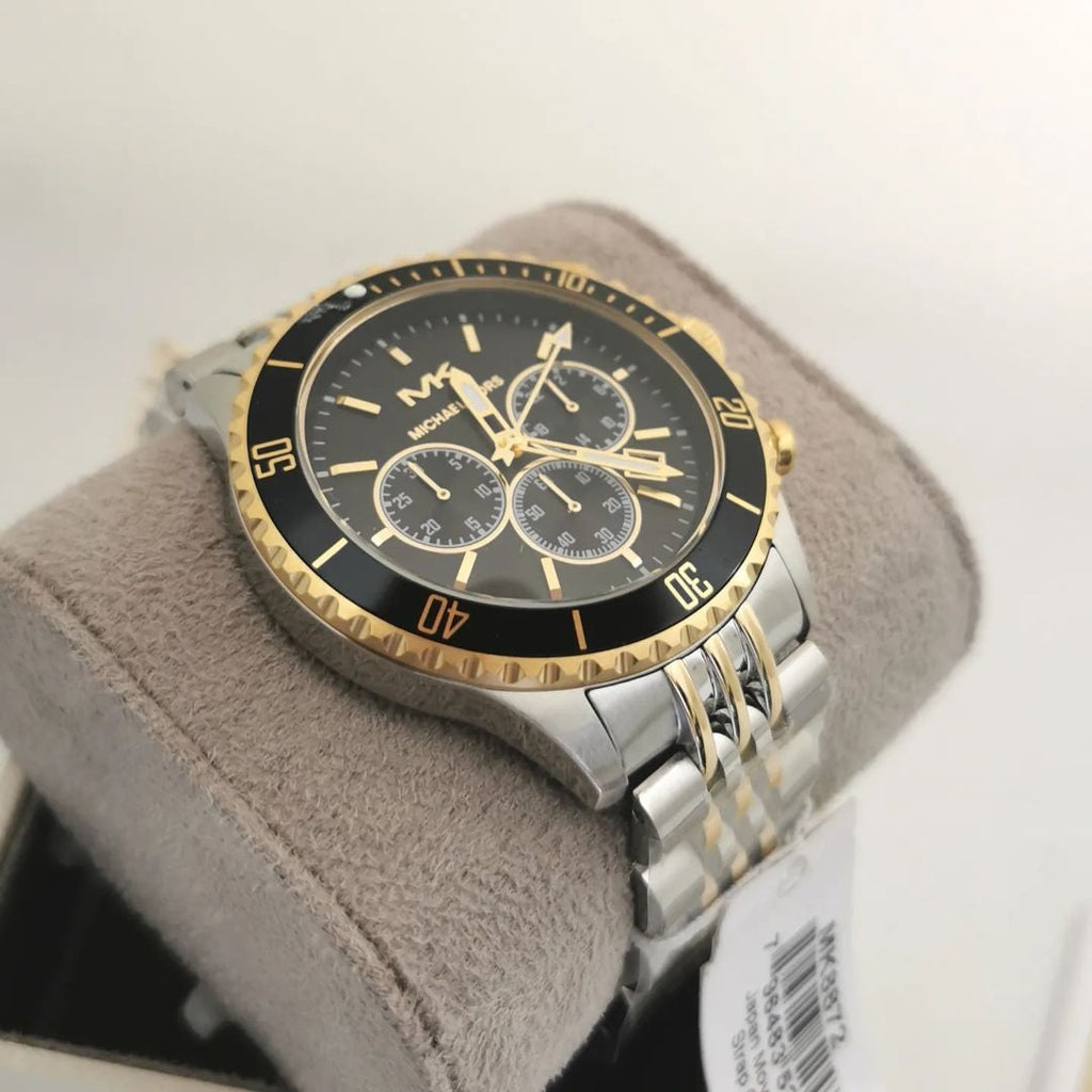 Michael Kors Bayville Chronograph Black Dial Two Tone Steel Strap Watch For Women - MK8872