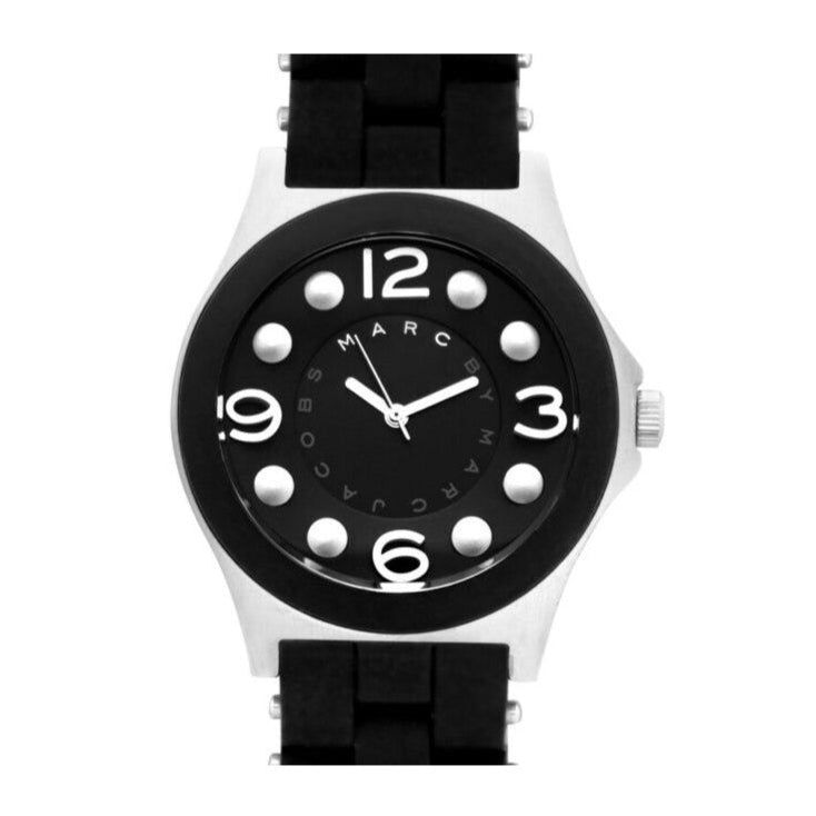 Marc Jacobs Pelly Black Dial Black Silicone Strap Watch for Women - MBM2544