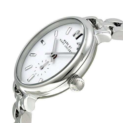 Marc Jacobs Sally White Dial Silver Steel Strap Watch for Women - MBM8642