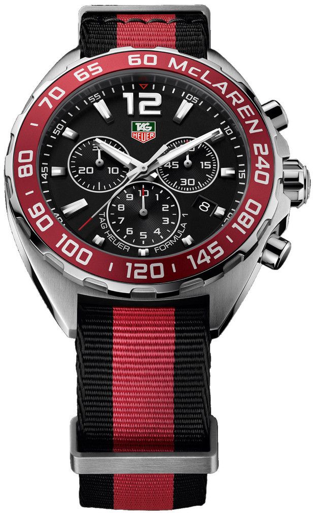 Tag Heuer Formula 1 McLaren Limited Edition Chronograph Black Dial Two Tone NATO Strap Watch for Men - CAZ1112.FC8188